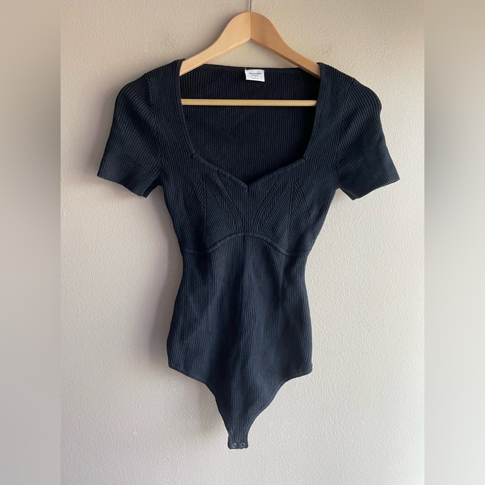 Abercrombie Fitch Women Sweater Bodysuit Size Small Black